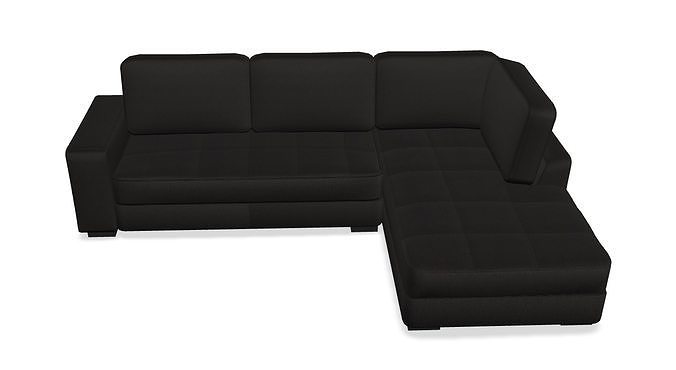 Modern 3-Seater Sectional Sofa Low-poly 3D model