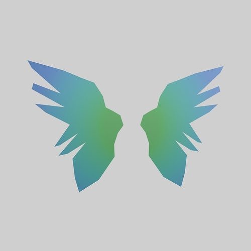 Low Poly Wings v6 001 Low-poly 3D model