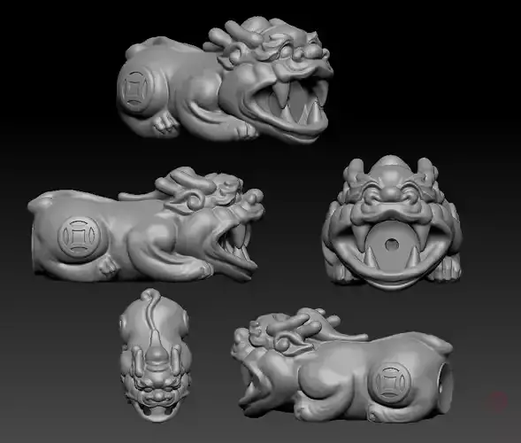 Pixiu Face Bracelet 3D print model