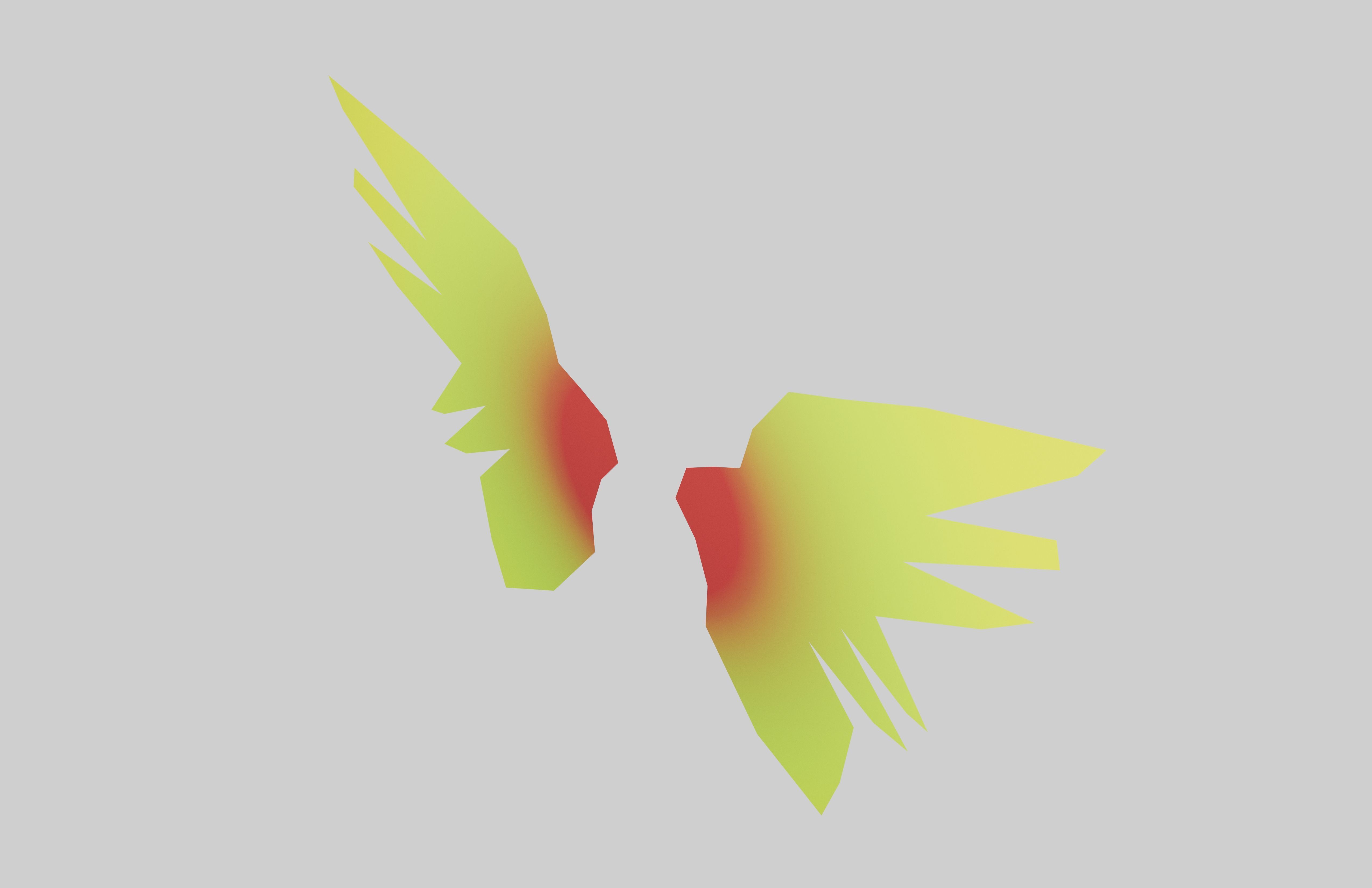 Low Poly Wings v6 002 Low-poly 3D model_2