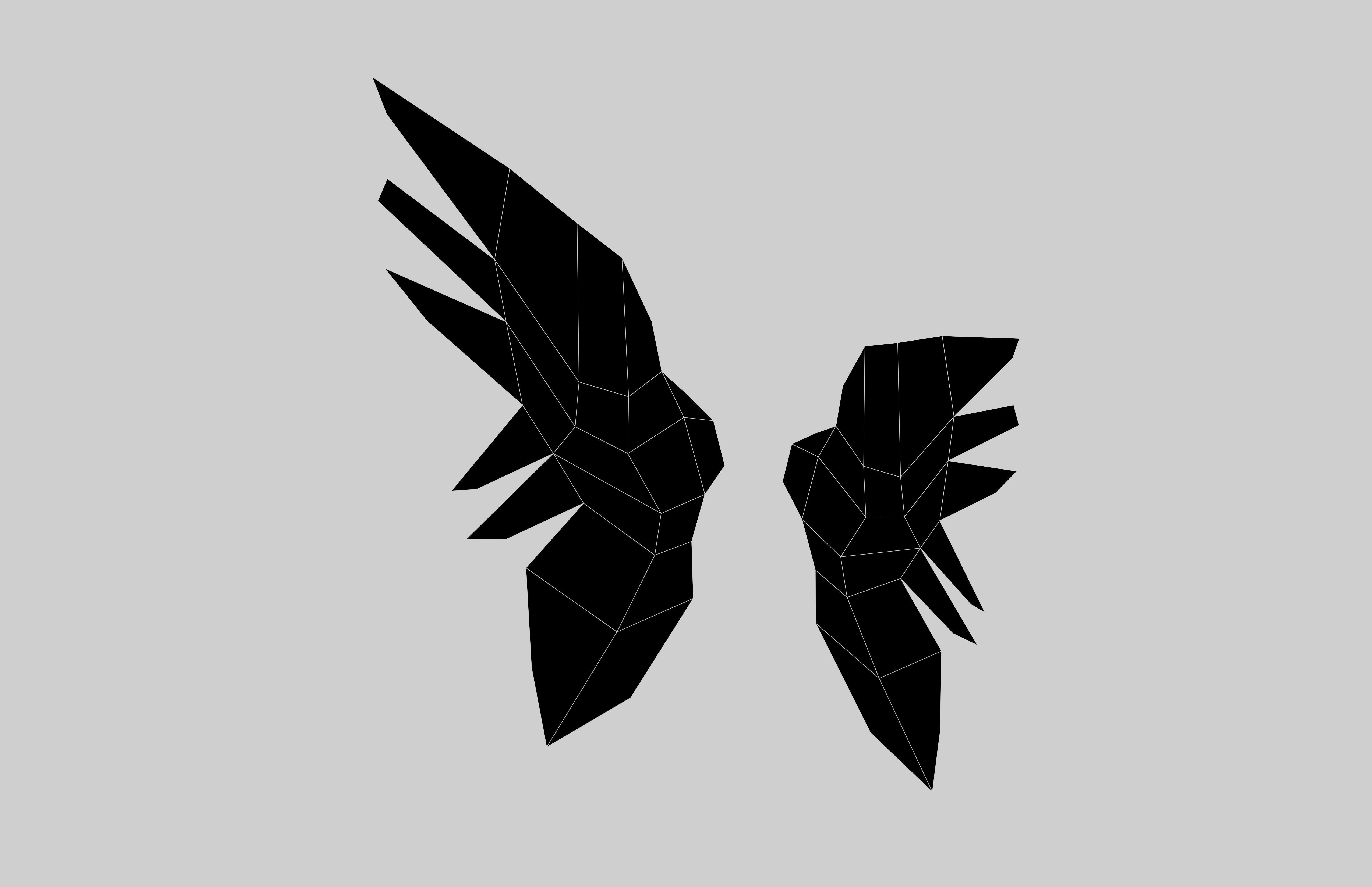 Low Poly Wings v6 002 Low-poly 3D model_5