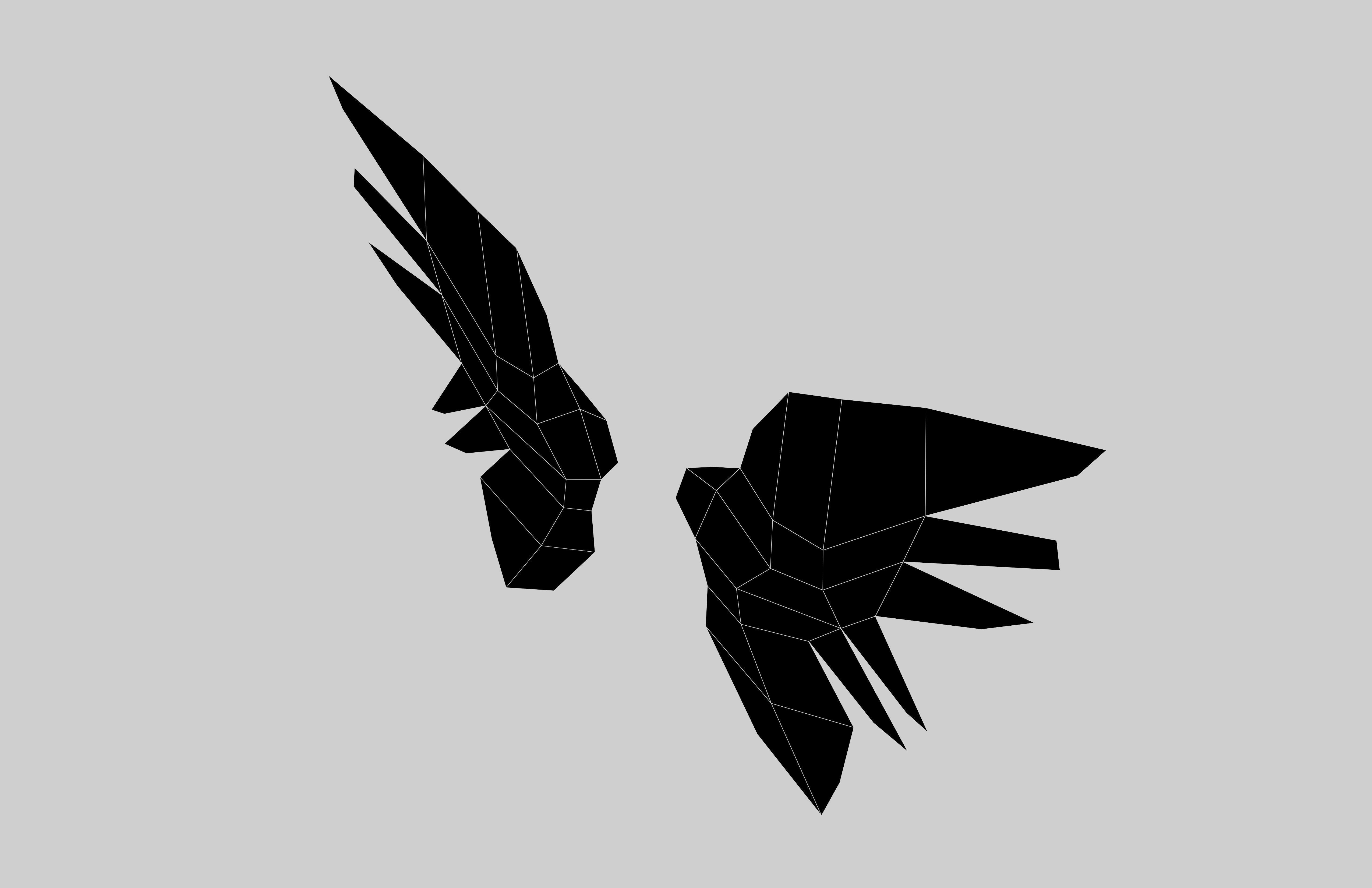 Low Poly Wings v6 002 Low-poly 3D model_4