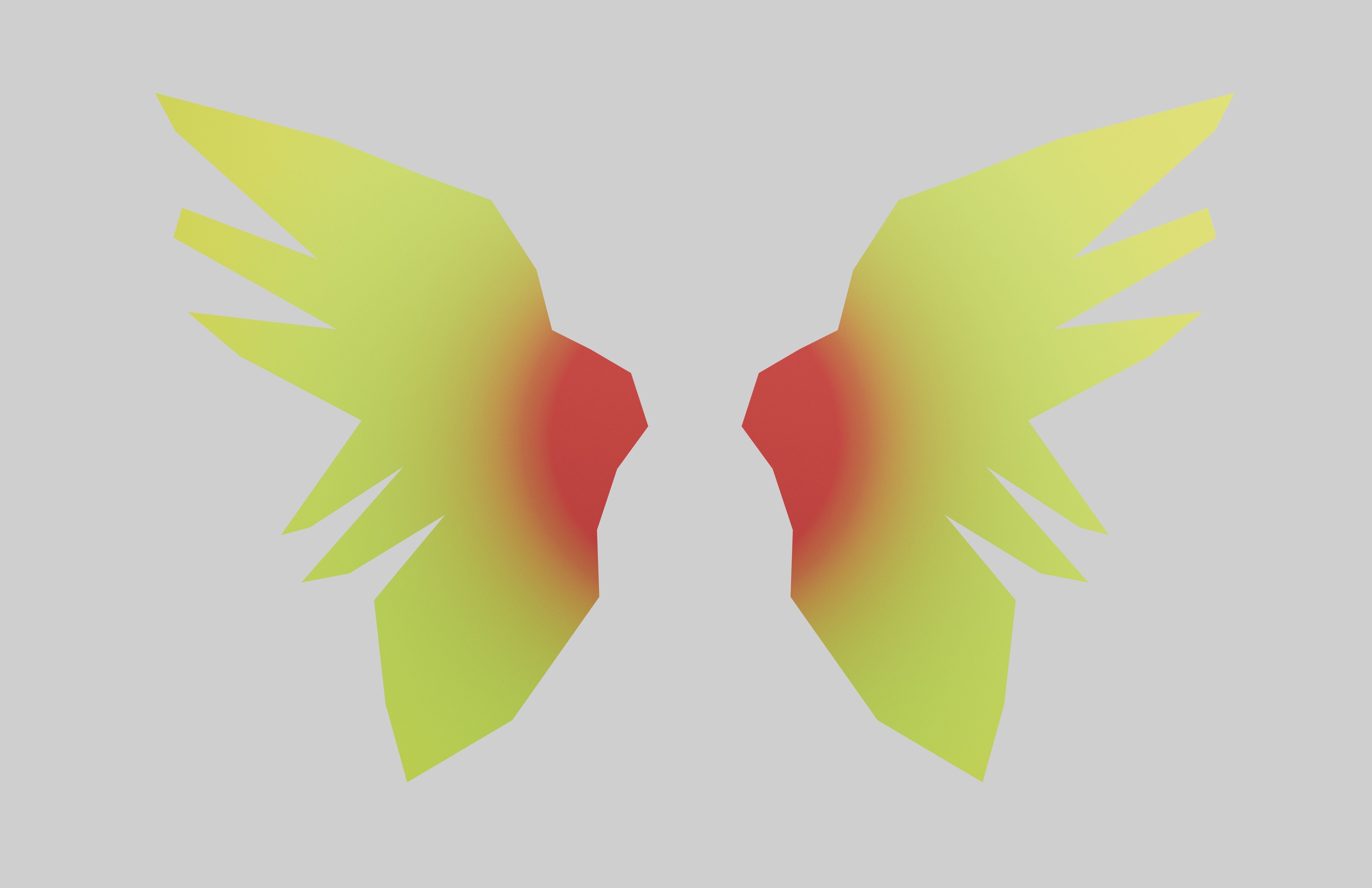 Low Poly Wings v6 002 Low-poly 3D model_1