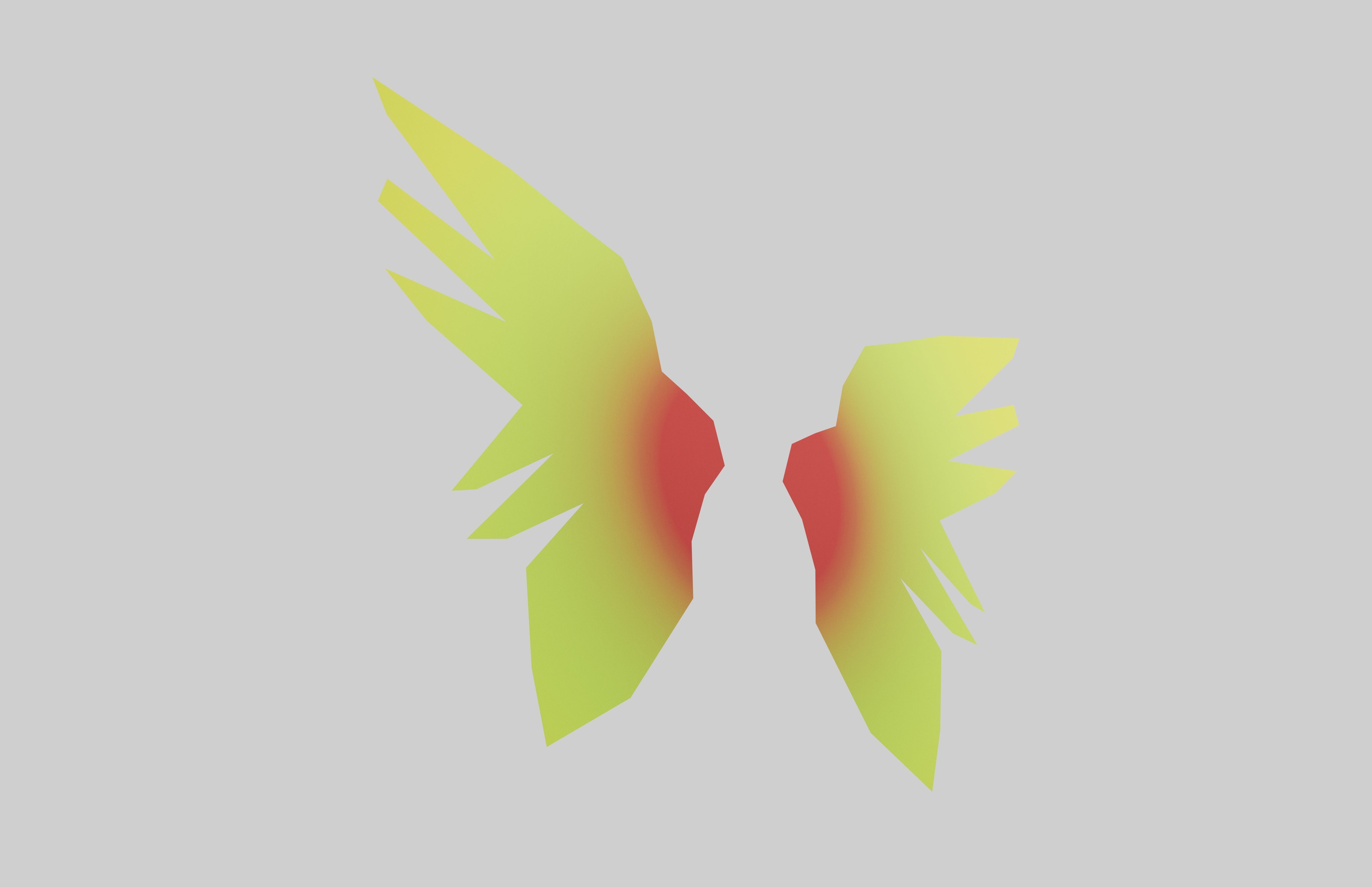 Low Poly Wings v6 002 Low-poly 3D model_3