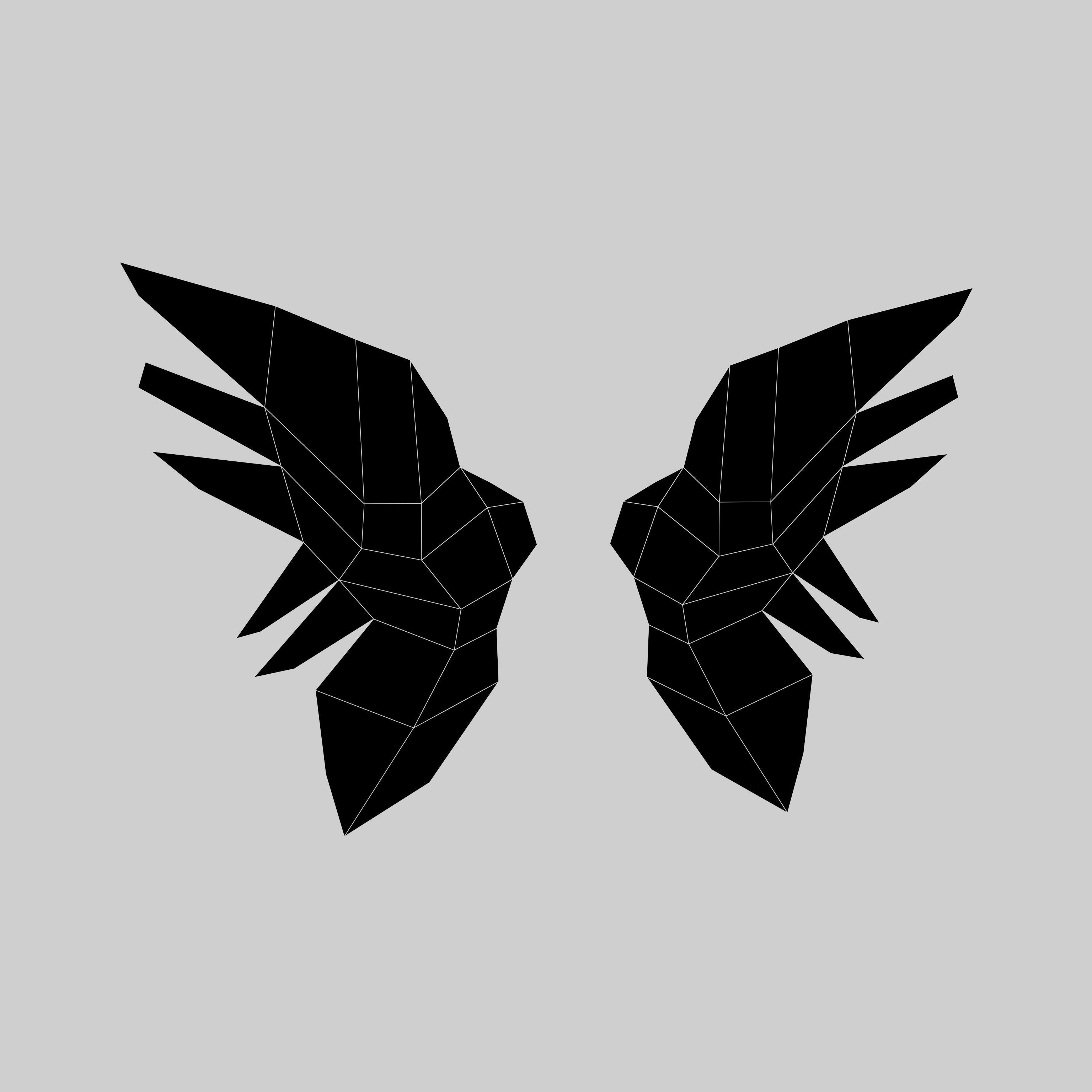 Low Poly Wings v6 002 Low-poly 3D model_6