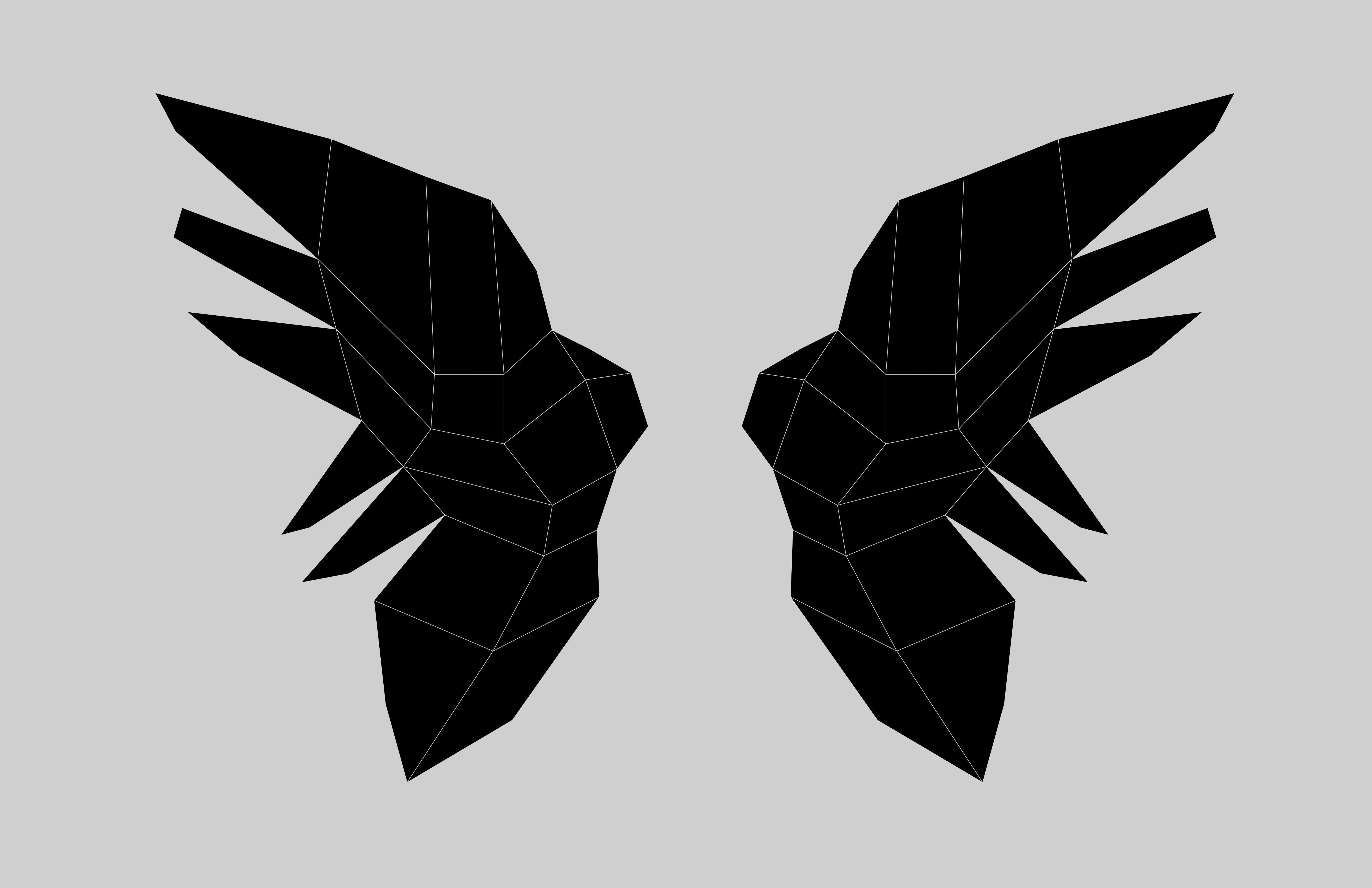 Low Poly Wings v6 002 Low-poly 3D model_7