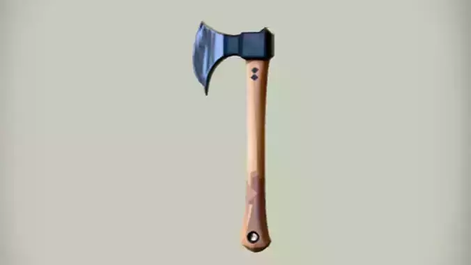 wooden handled metal axe