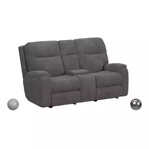 Transitional Power Reclining Console Loveseat 