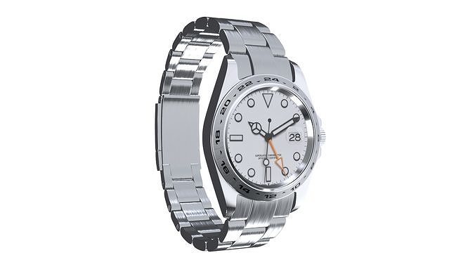 Watch Explorer II - White Low-poly 3D model