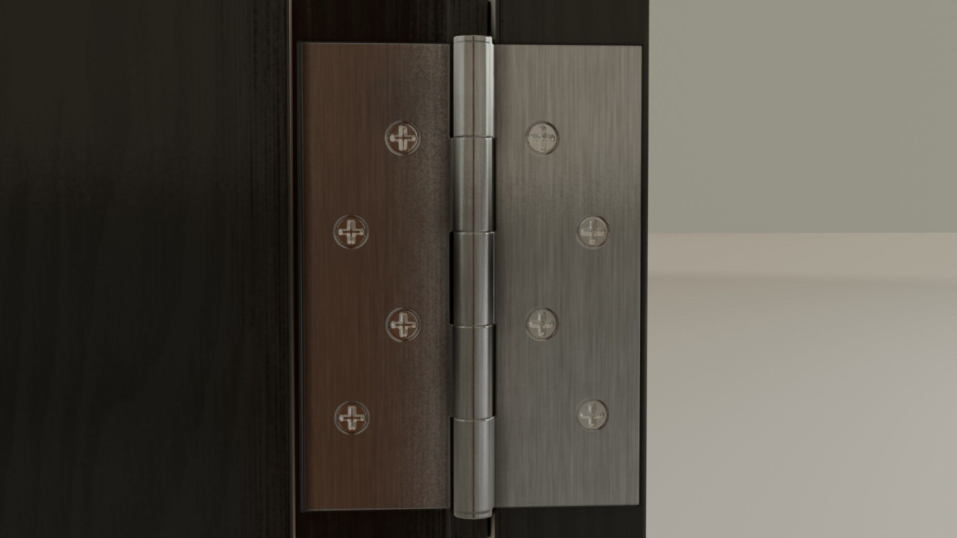 Wooden black door Low-poly 3D model_5