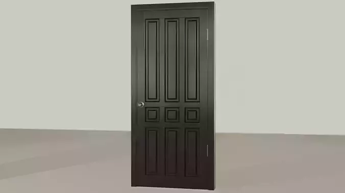 Wooden black door