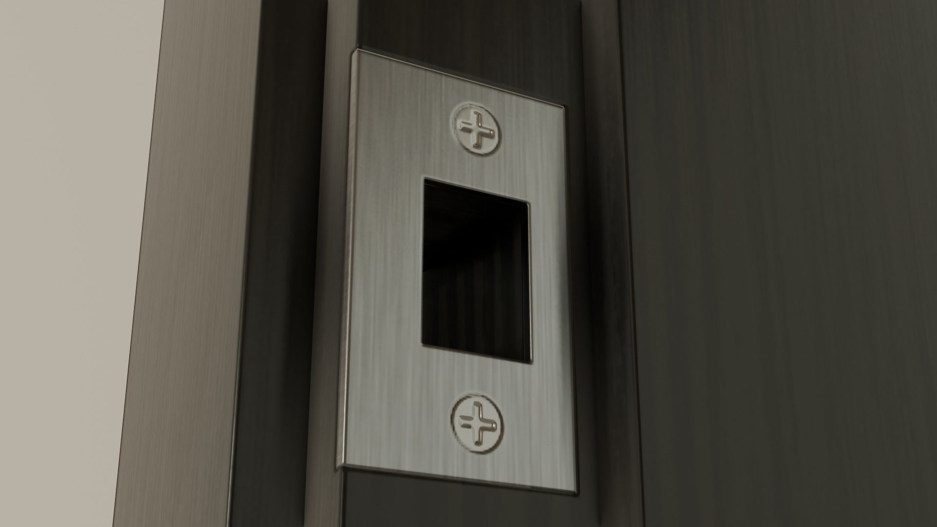 Wooden black door Low-poly 3D model_8