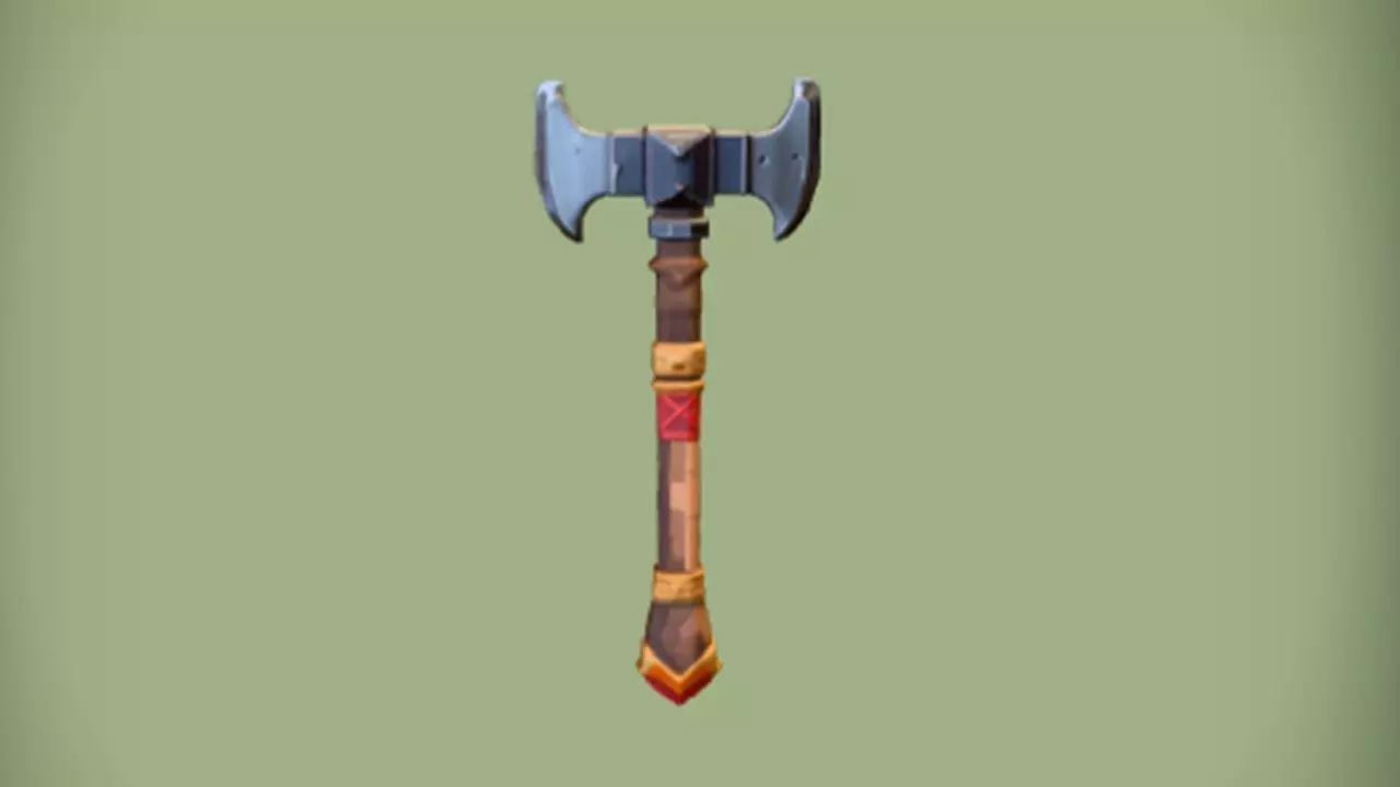 fantasy battle axe 3D model_0
