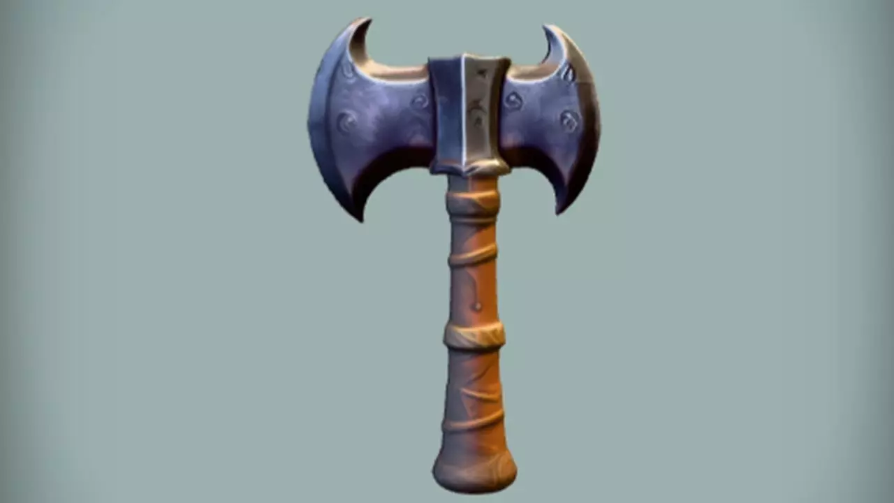 double headed battle axe 3D model_0