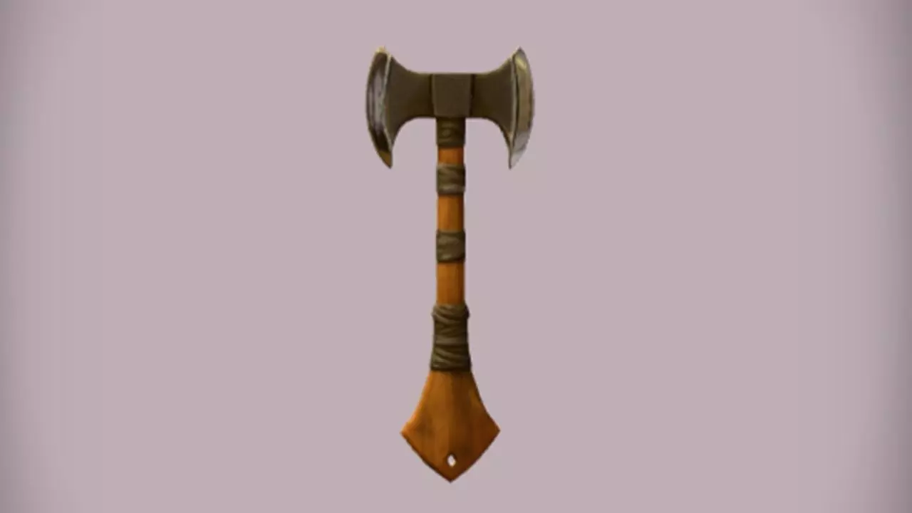 Double headed battle axe 3D model_0