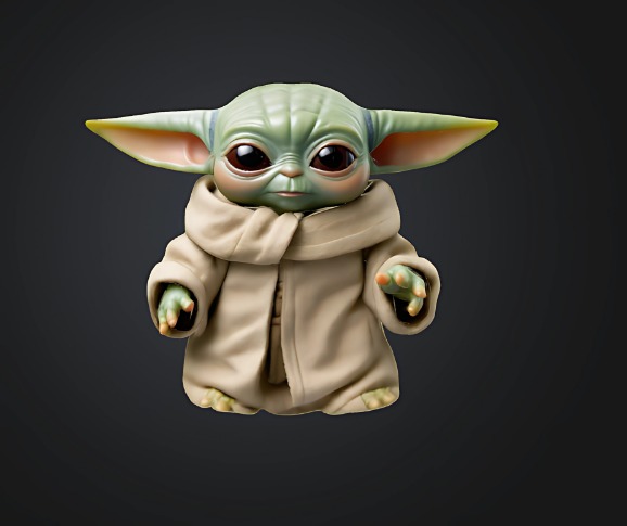 Baby yoda art 3D print model_2