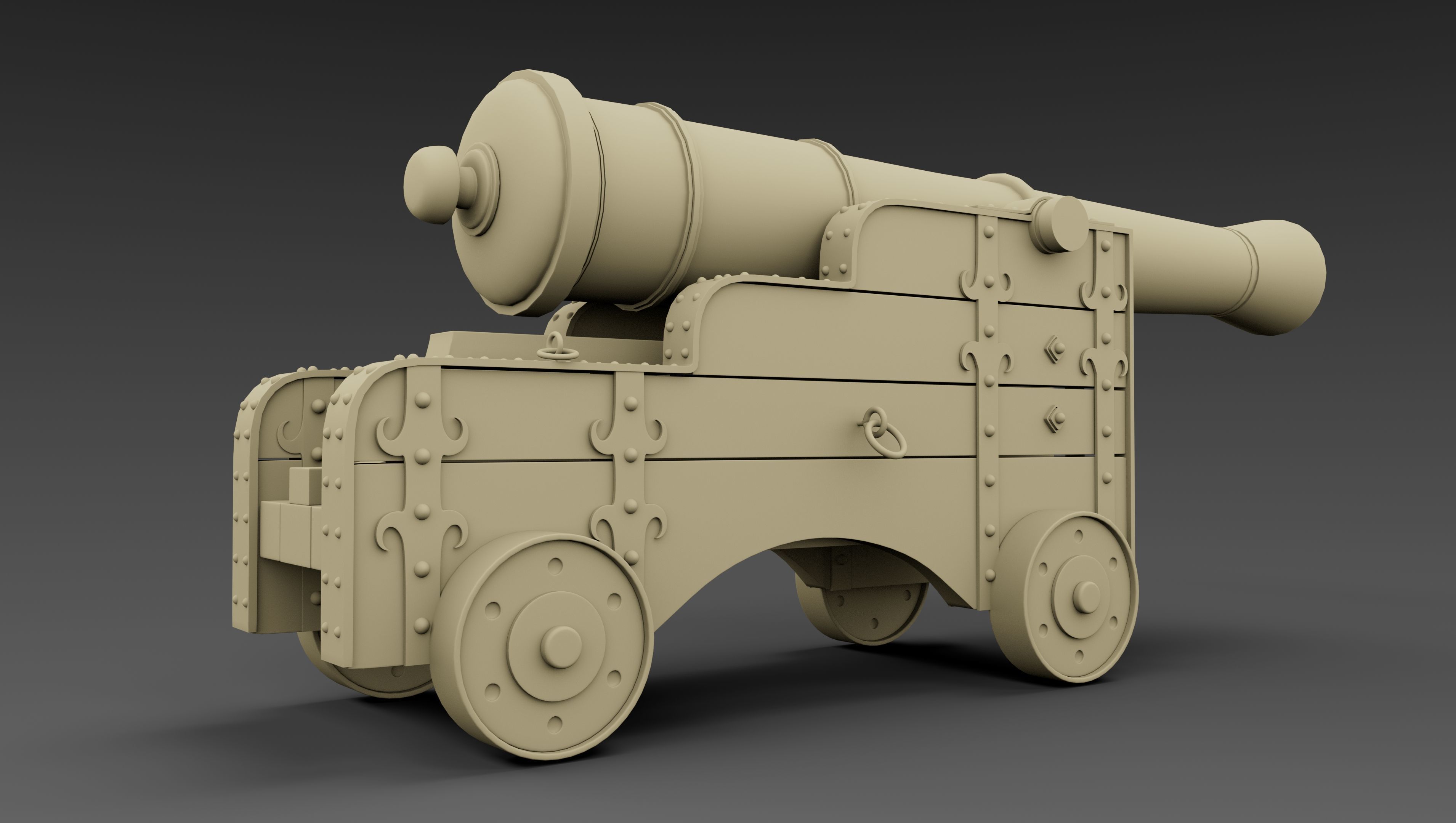 Old Cannon 3D Model 3D model_6
