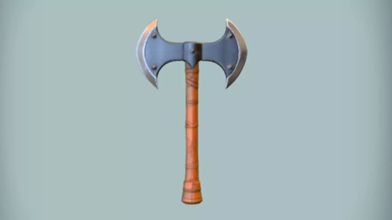 double headed battle axe 3D model_0