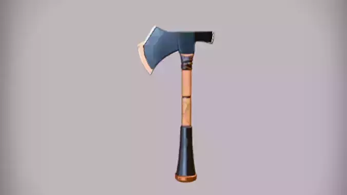 Axe with wooden handle