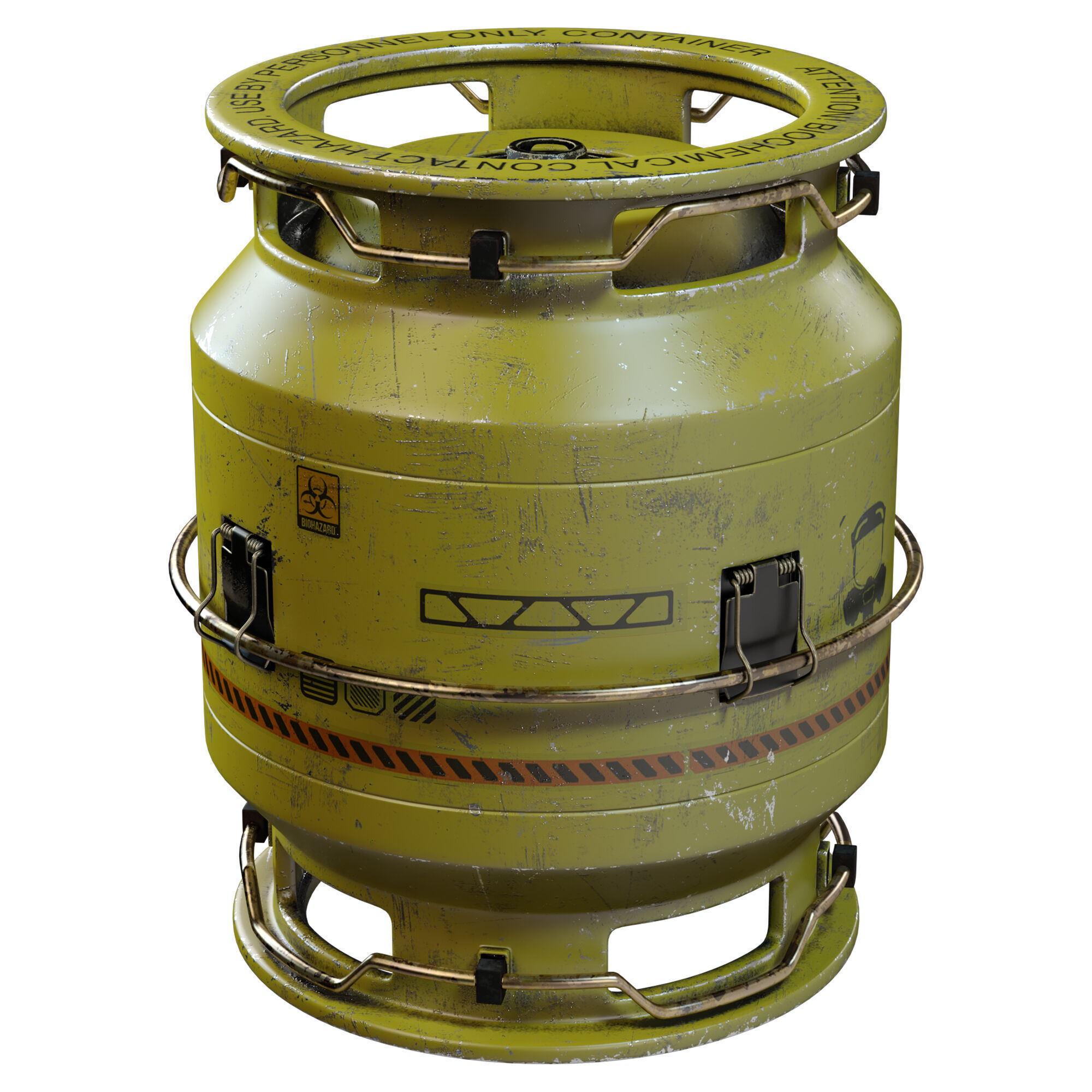 Sci-Fi Cargo Barrel Low-poly 3D model_1