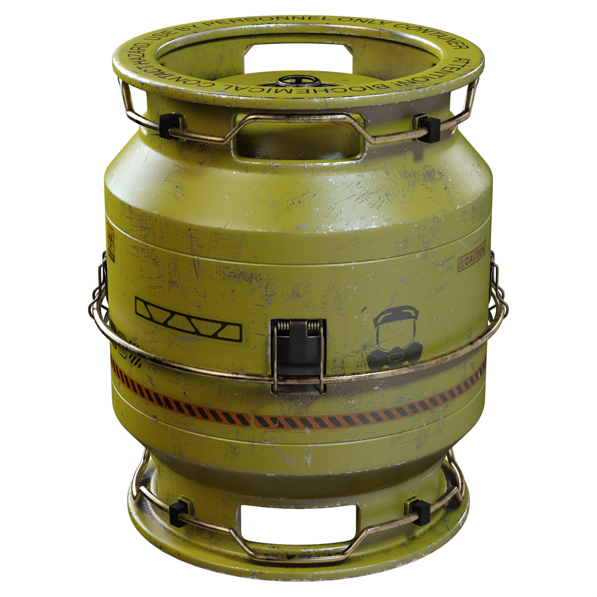 Sci-Fi Cargo Barrel Low-poly 3D model_2