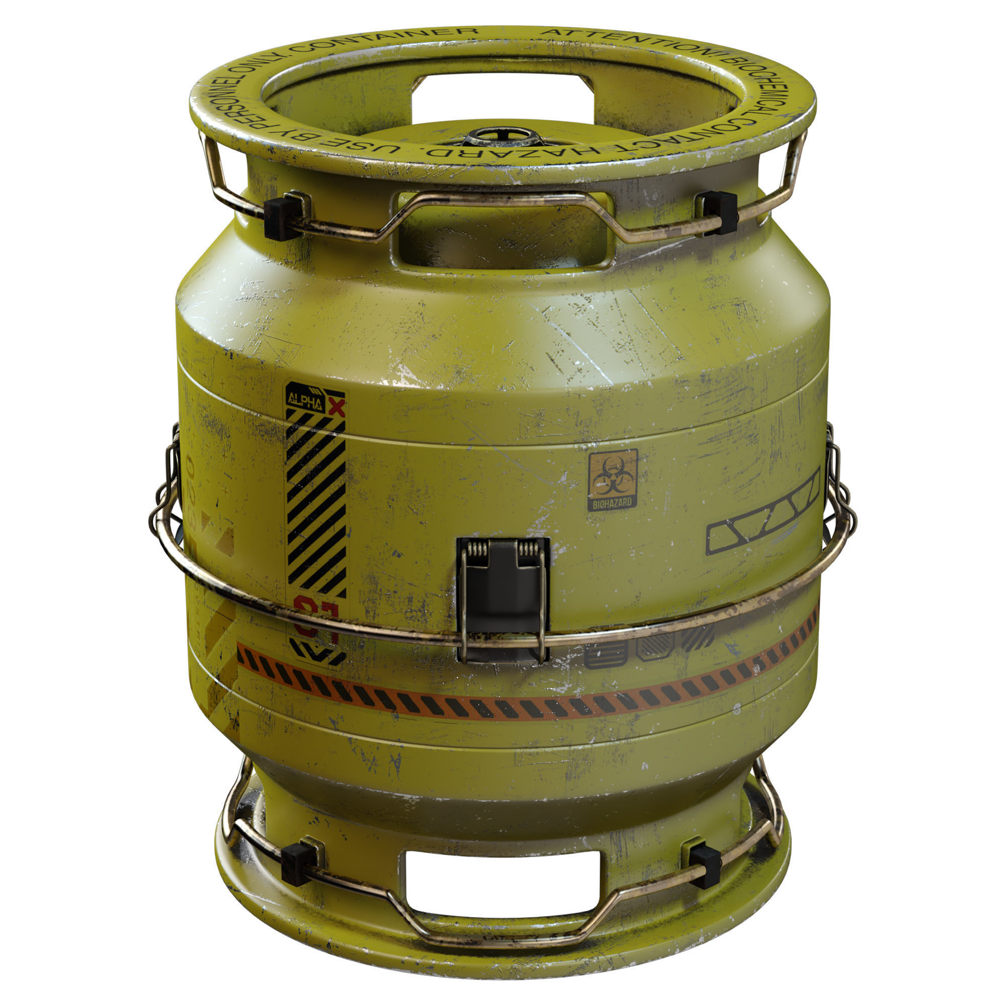 Sci-Fi Cargo Barrel Low-poly 3D model_4