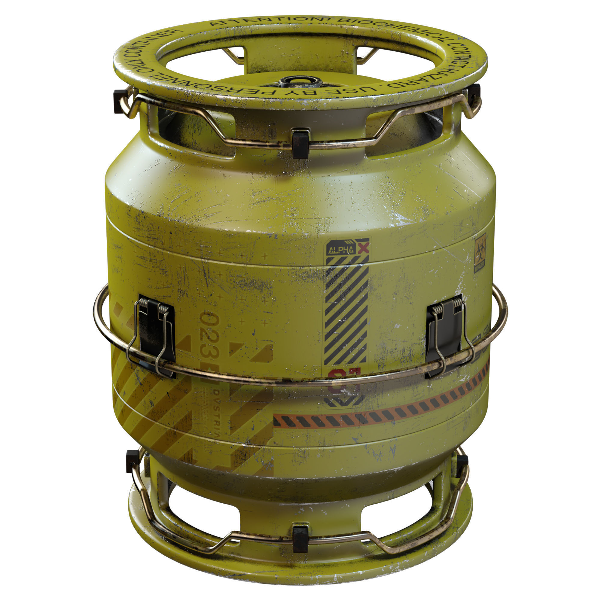 Sci-Fi Cargo Barrel Low-poly 3D model_3