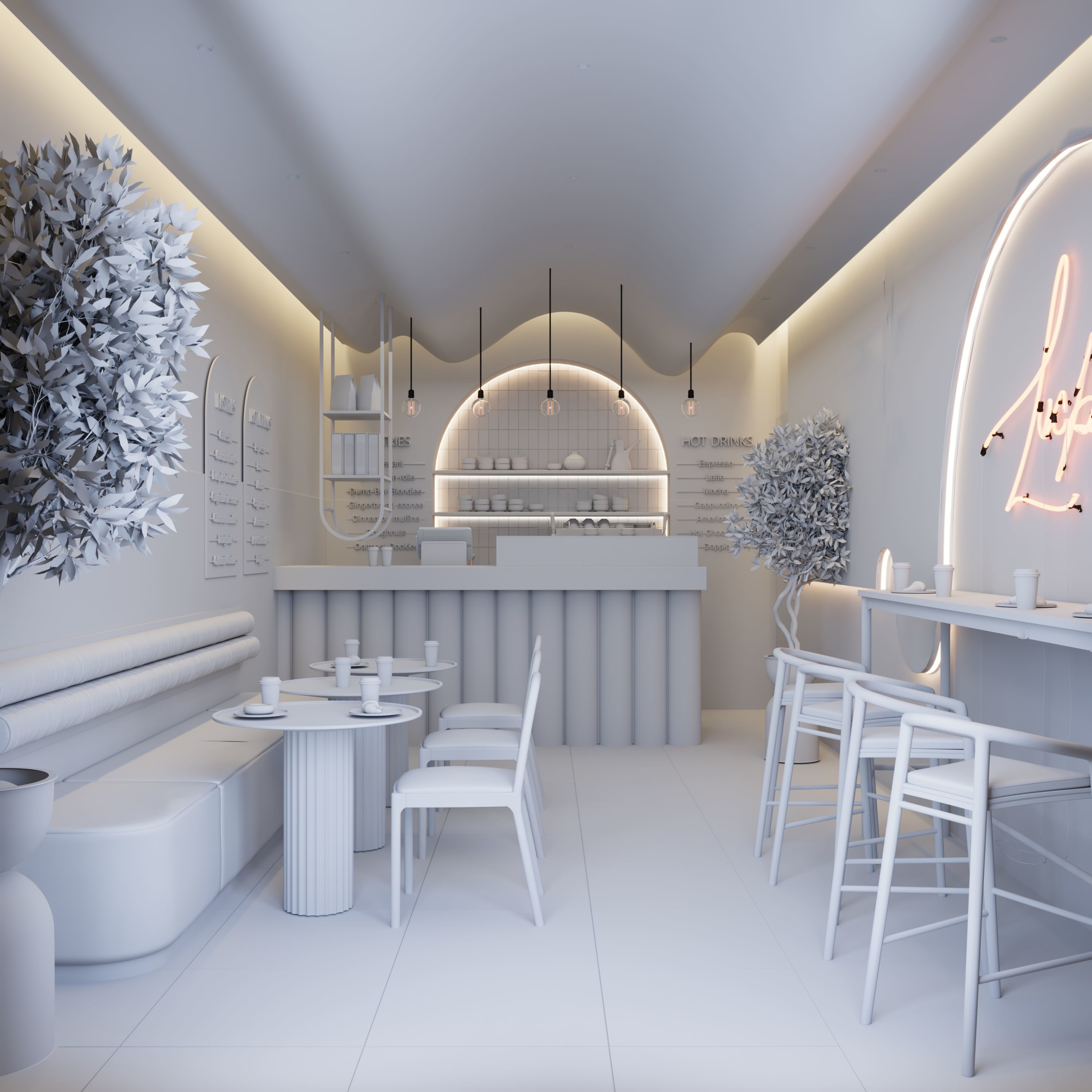 Small cafe 3D model_4