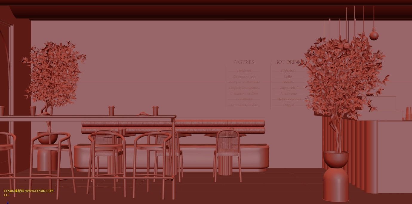 Small cafe 3D model_7