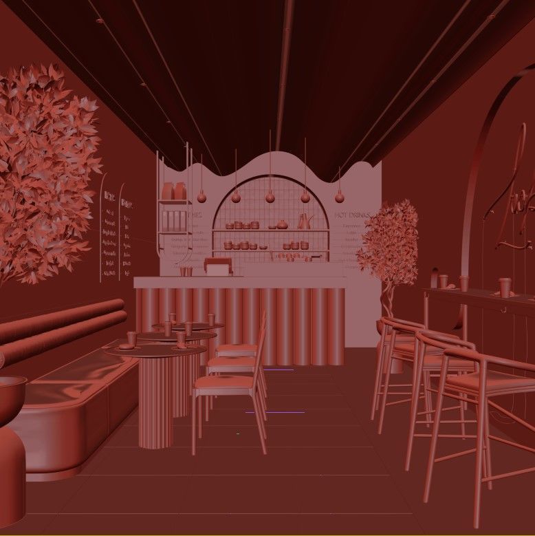 Small cafe 3D model_6