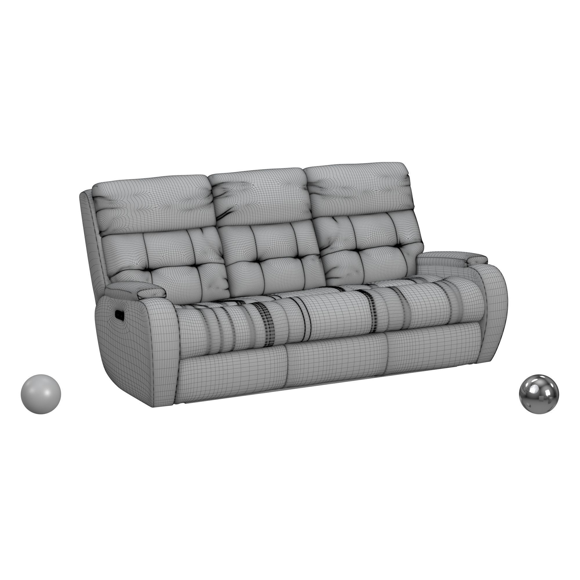 Strait Power Reclining Sofa with Power Headrests 3D model_5