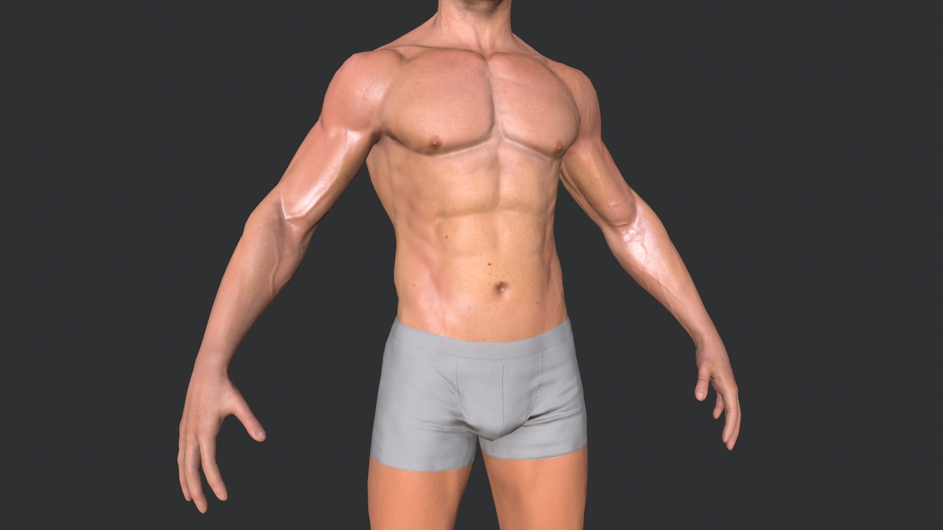 Man Body Low-poly 3D model_4