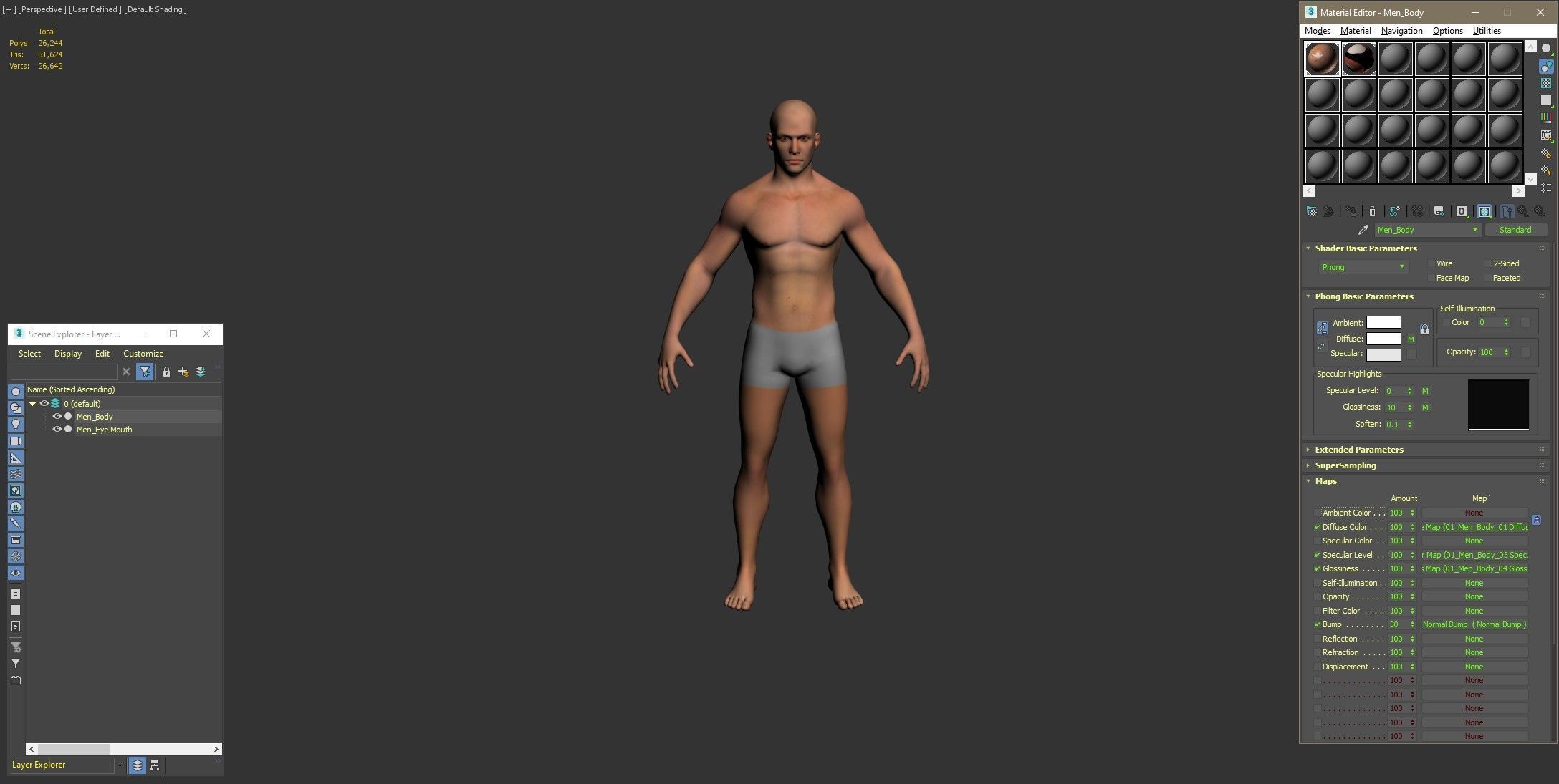 Man Body Low-poly 3D model_25