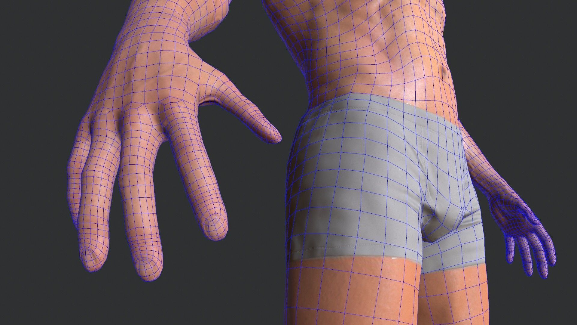 Man Body Low-poly 3D model_16