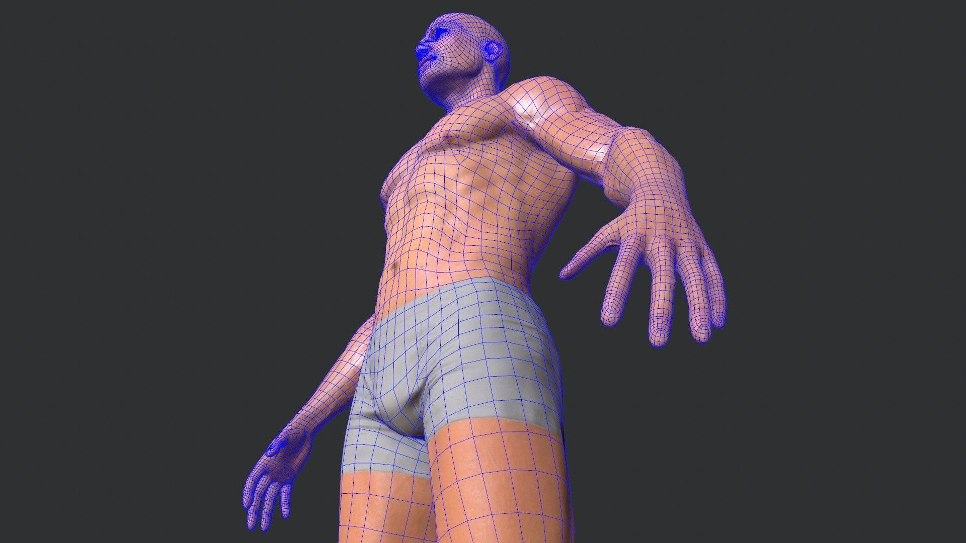 Man Body Low-poly 3D model_22