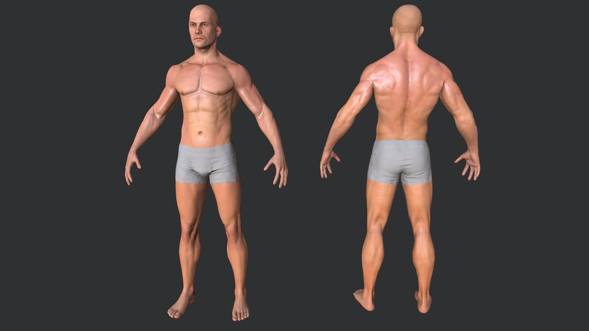 Man Body Low-poly 3D model_2
