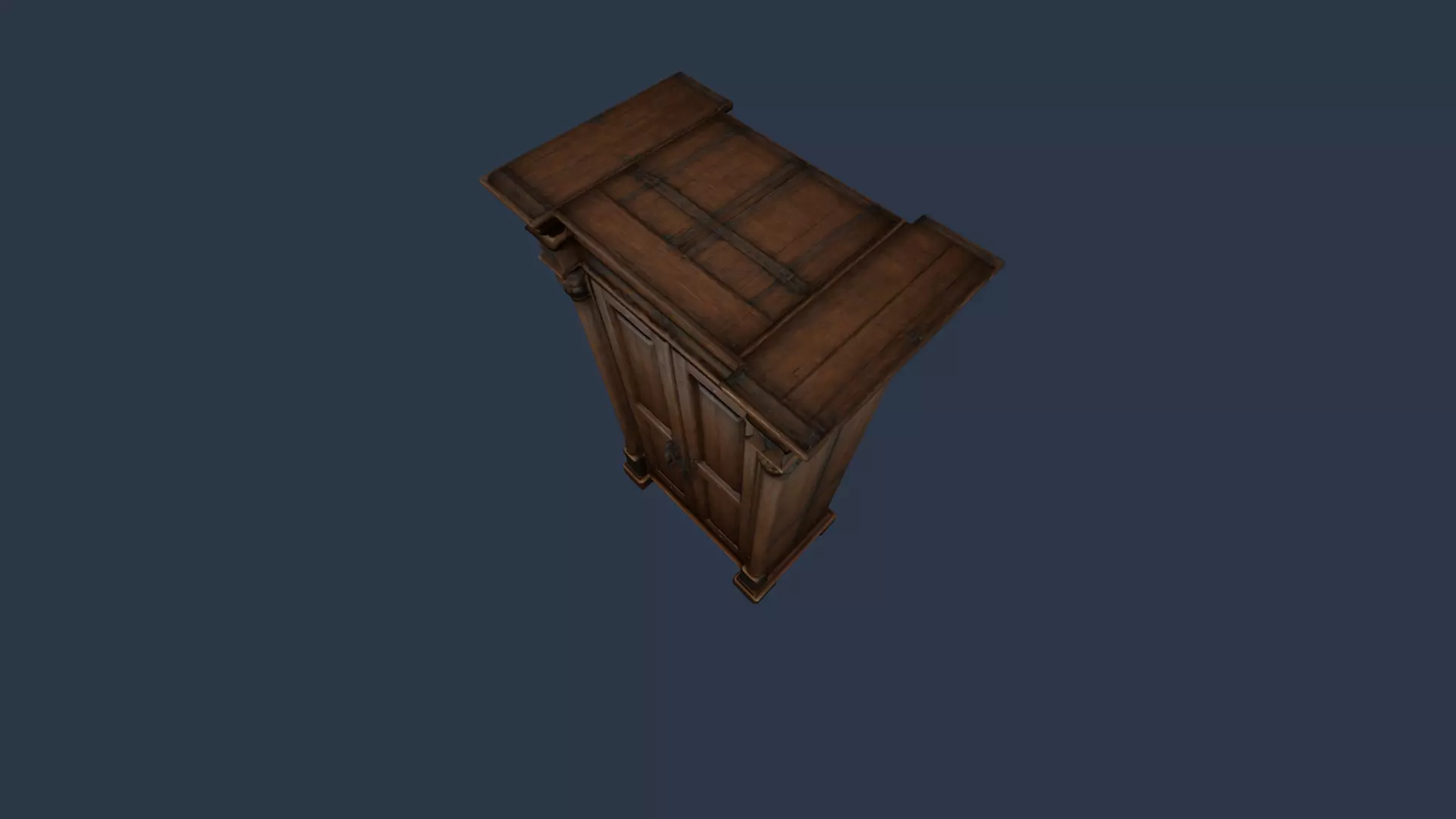 tall wooden closet 3D model_19