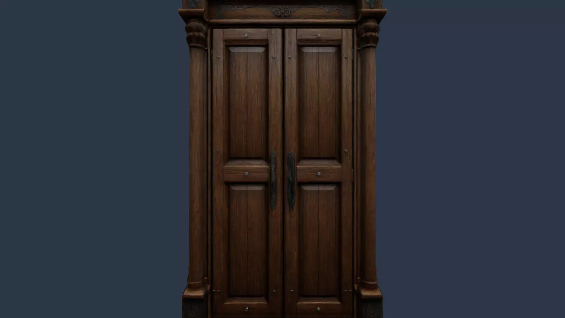 tall wooden closet 3D model_17