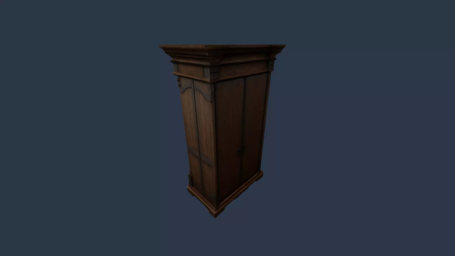 tall wooden closet 3D model_4