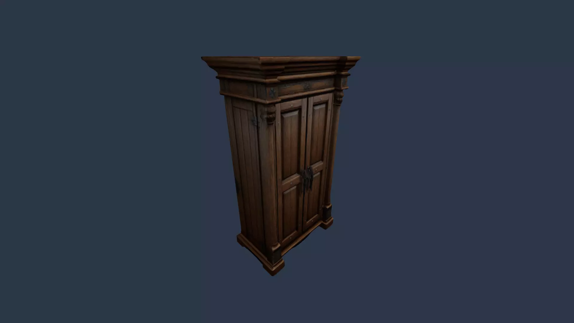tall wooden closet 3D model_8