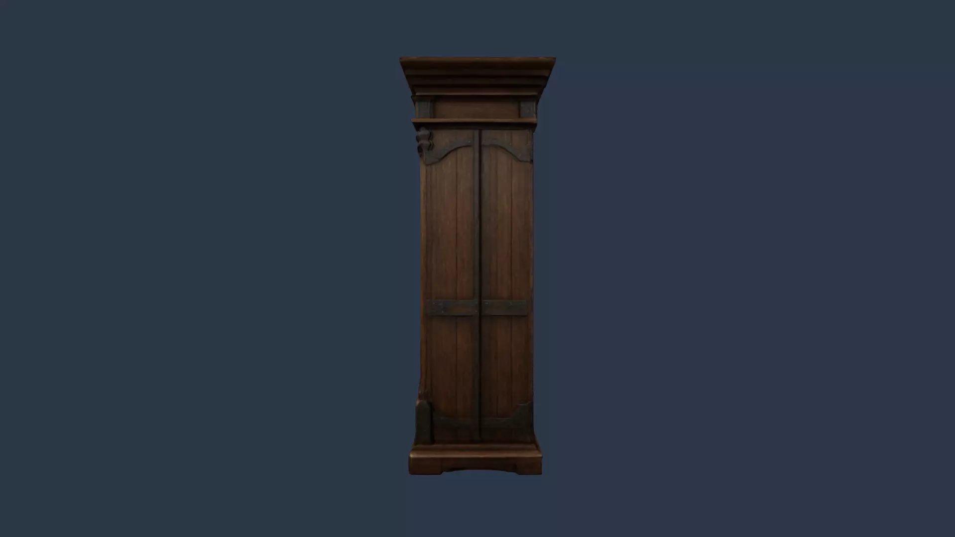 tall wooden closet 3D model_3