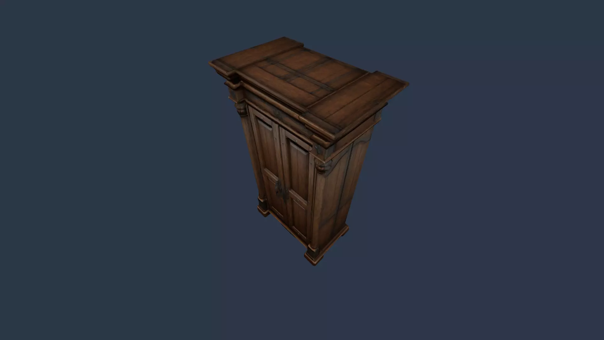 tall wooden closet 3D model_11