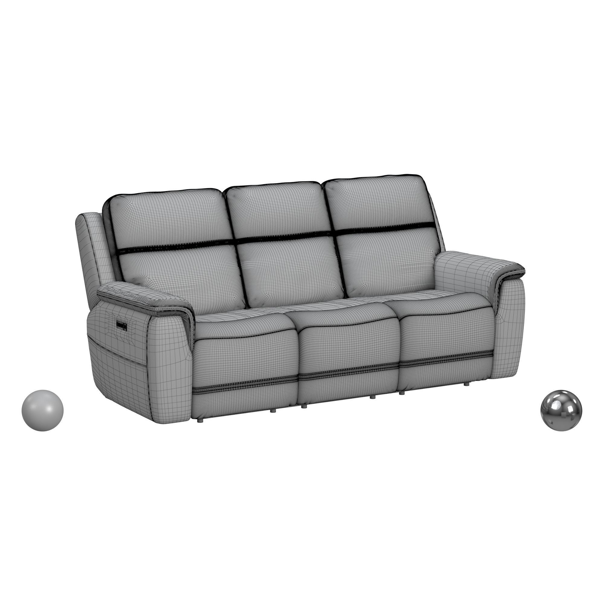 Casual Power Reclining Sofa with Power Headrests 3D model_5