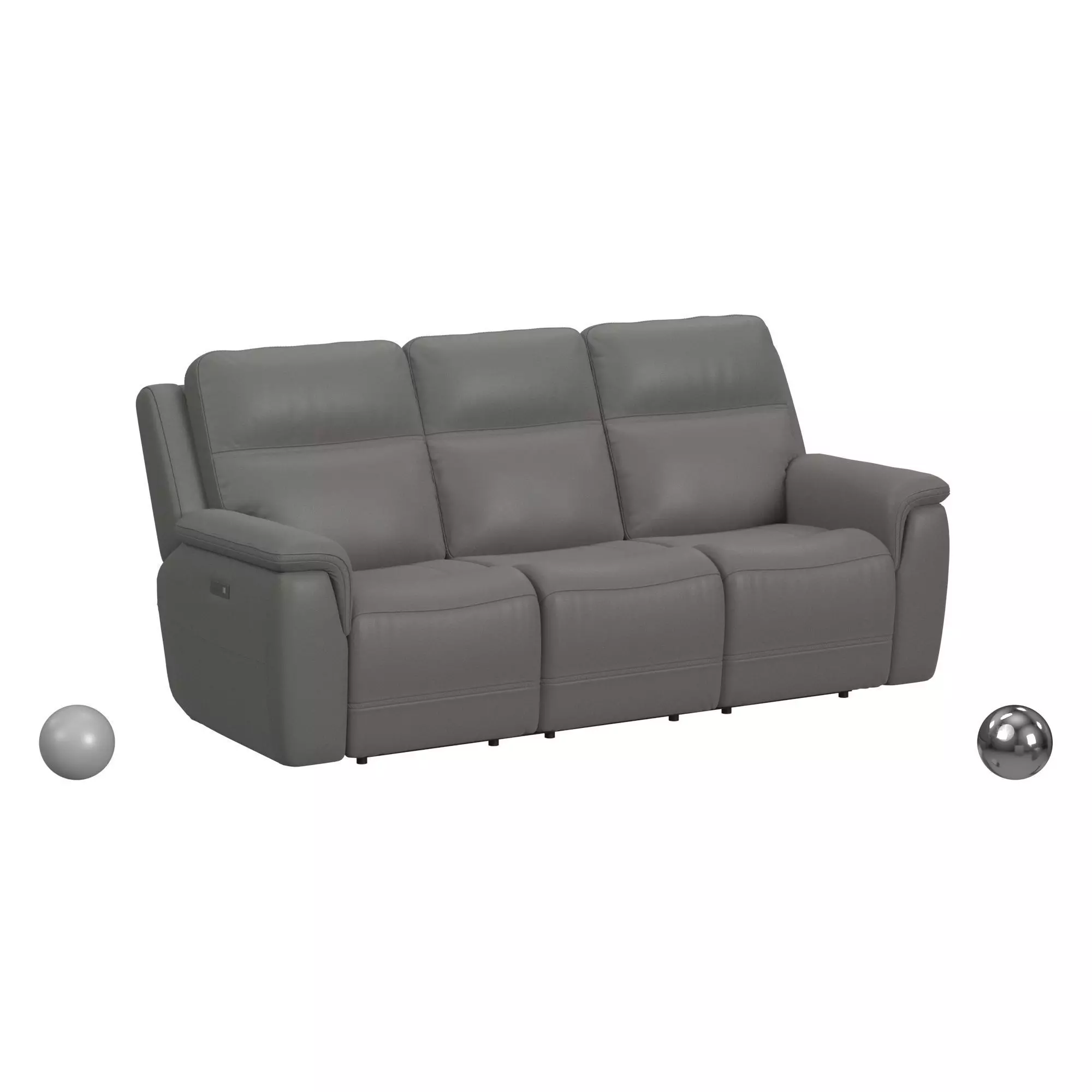 Casual Power Reclining Sofa with Power Headrests 3D model_0