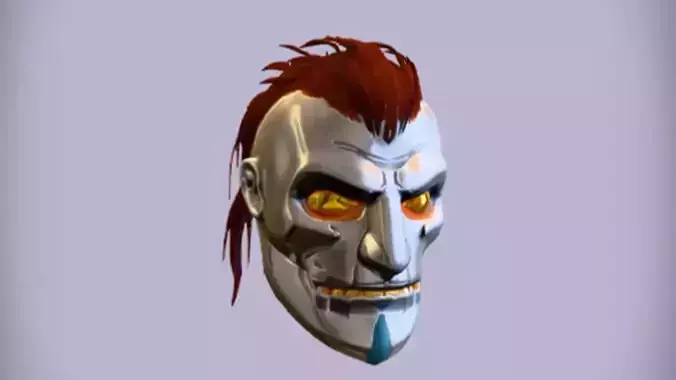 futuristic robotic character head 3D model