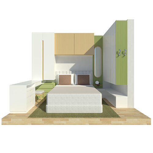 Master Bedroom Parametric Family Pack one 3D model