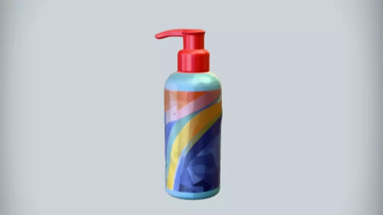 colorful soap dispenser bottle 3D model_0