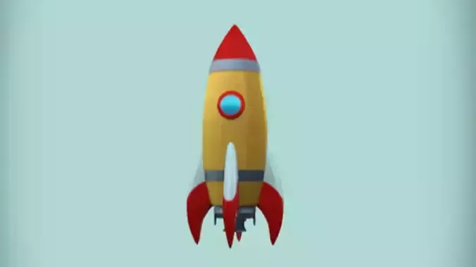Cartoon rocket ship
