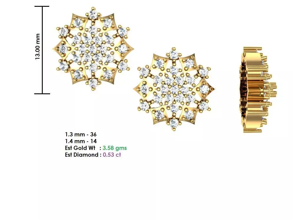 Women Earrings MTL MGX STL OBJ FBX Details 3D print model_0