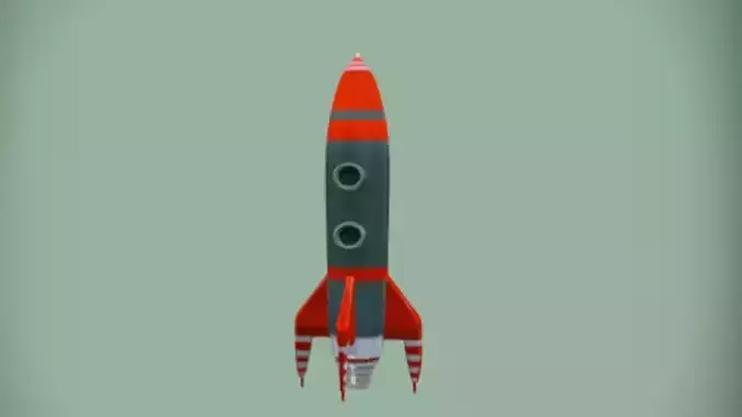 cartoon rocket  3D Game Ready Model